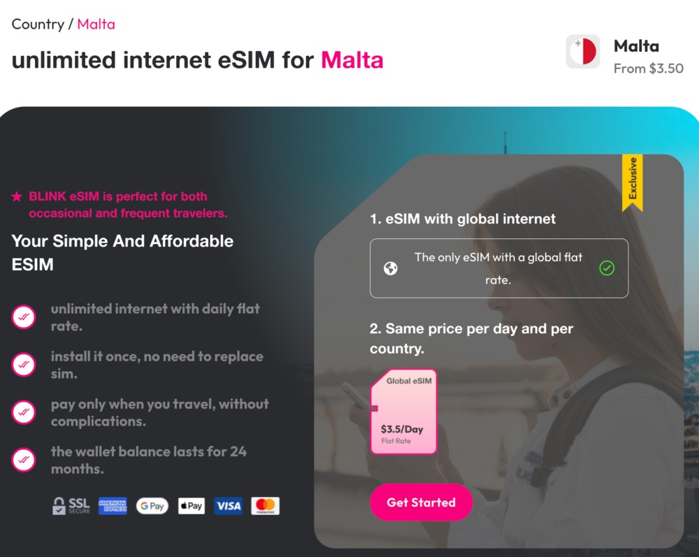 blink esim malta en español