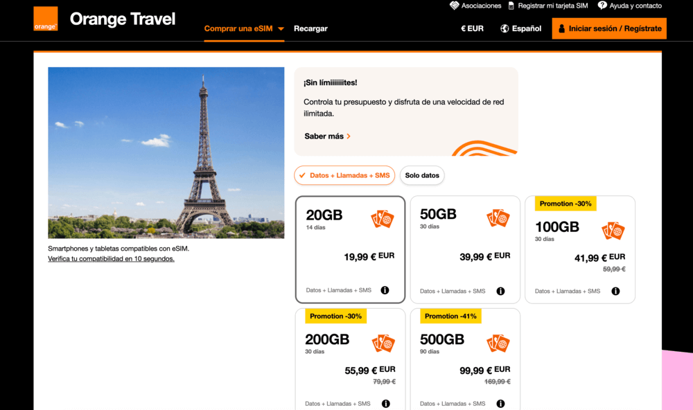 Tarifas de Orange eSIM